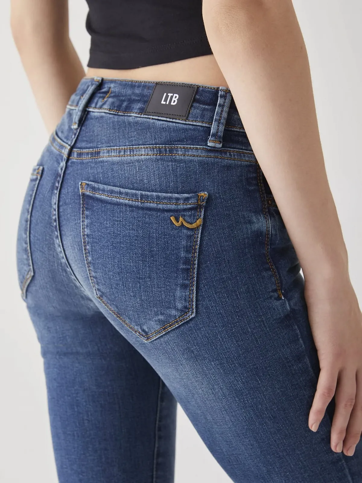 Жіночі джинси скінні LTB Jeans Nicole - З високою талією на блискавці - Nicole Aviana WASH Синій 32, фото №6