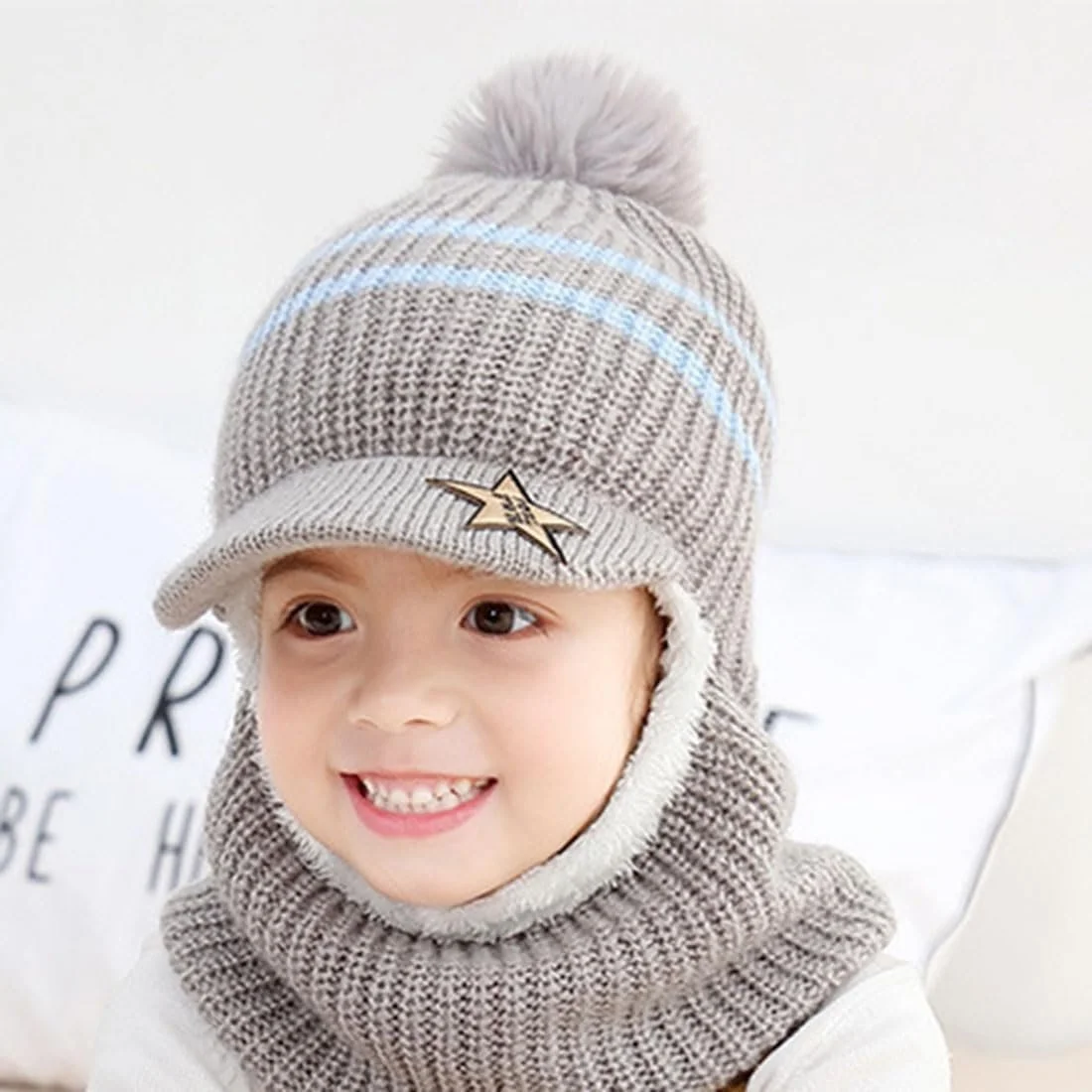 Детская зимняя шапка YONKOUNY для девочек, теплая, фото №2 Детская зимняя шапка YONKOUNY для девочек, теплая, фото №2