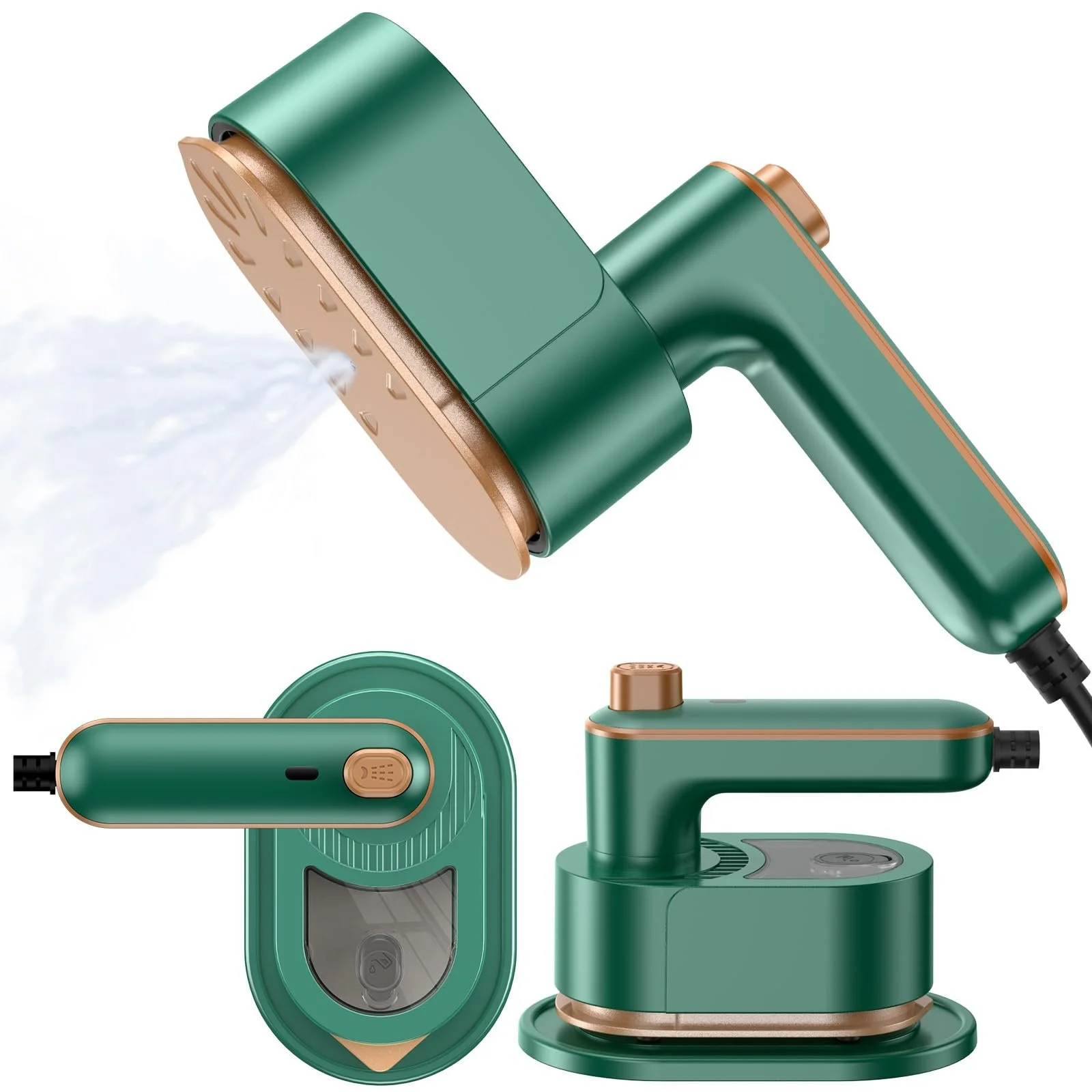 Вертикальный отпариватель Дорожный 180° Складной 30S Быстрый нагрев Зеленый, фото №1