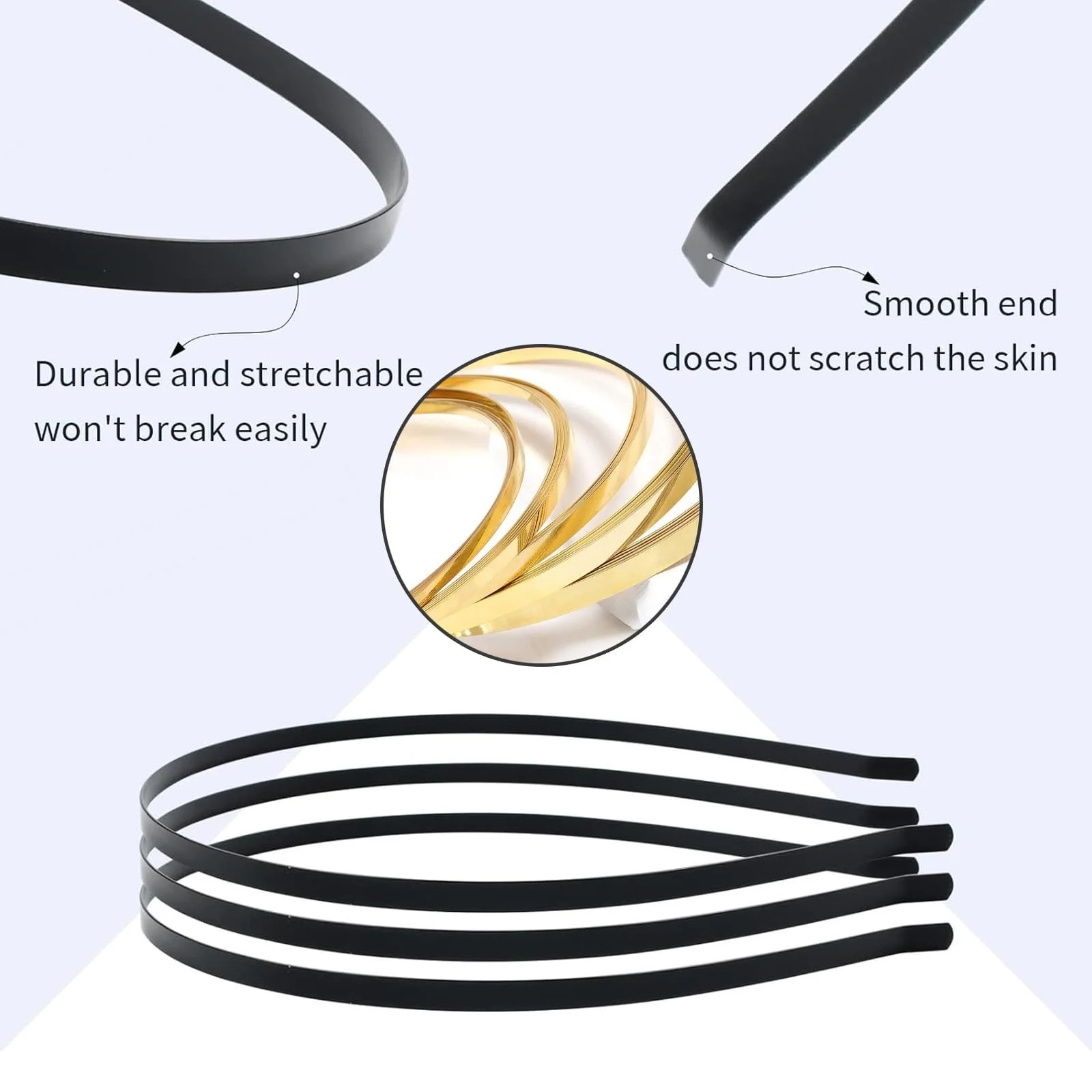 Обруч Металлический 8 x Золотой + 8 x Серебряный + 8 x Черный, фото №3