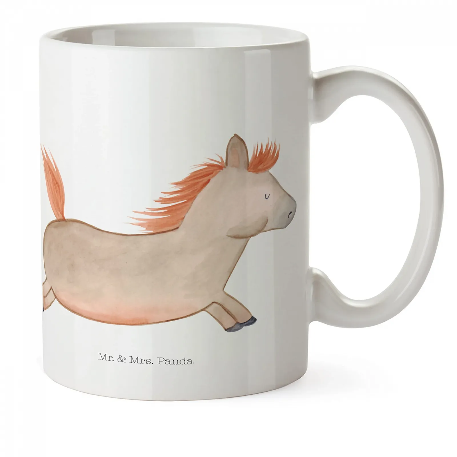 Детская Кружка Mr. & Mrs. Panda Лошадь Прыжки Подарок Фермер, Пони, Кружка для детской, Верховая езда, Конюшня, Двор, Животные, Фермер, Кофейная чашка, фото №1