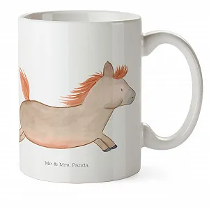 Детская Кружка Mr. & Mrs. Panda Лошадь Прыжки Подарок Фермер, Пони, Кружка для детской, Верховая езда, Конюшня, Двор, Животные, Фермер, Кофейная чашка - Фото 1