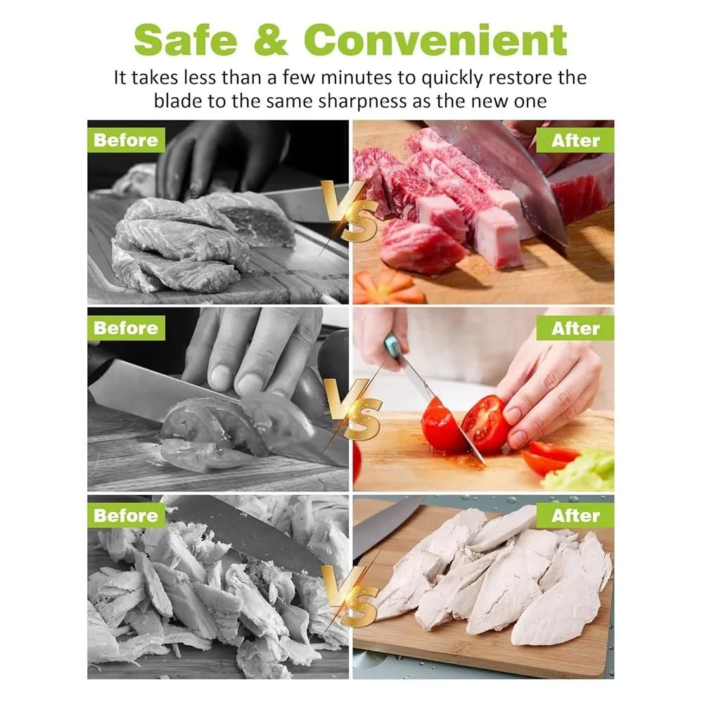 Точилка для ножів та ножиць ручна 4-в-1 з ергономічною ручкою та силіконовою основою, фото №6