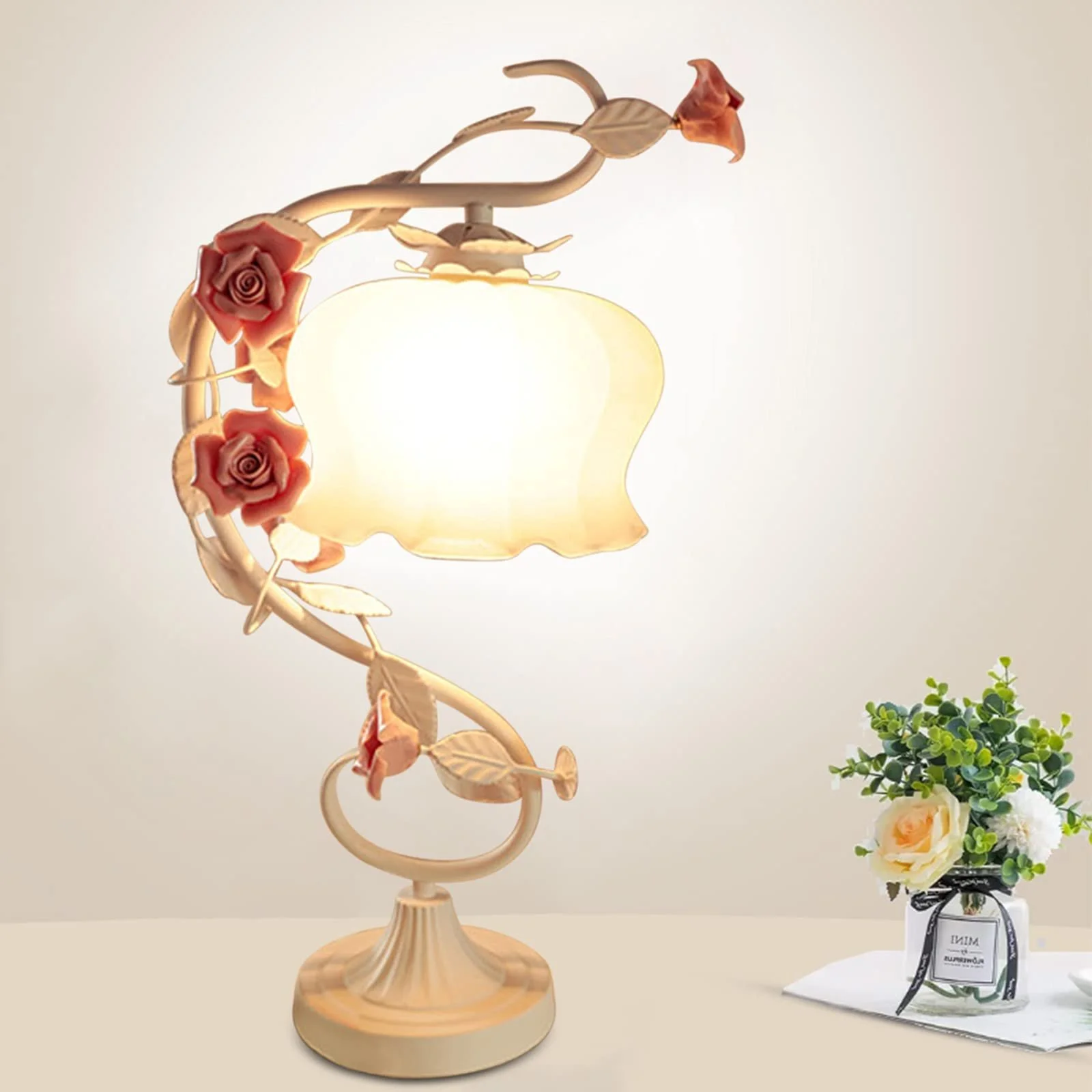 Настільна лампа форма троянди нічник для читання навчання роботи, фото №3