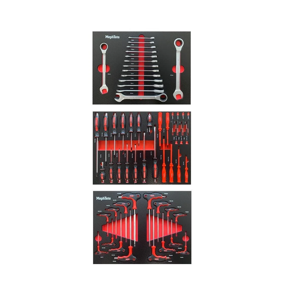 Набір інструментів Mephisto 3 вставки з викрутками, шестигранними гніздами, шестигранними гніздами, фото №1