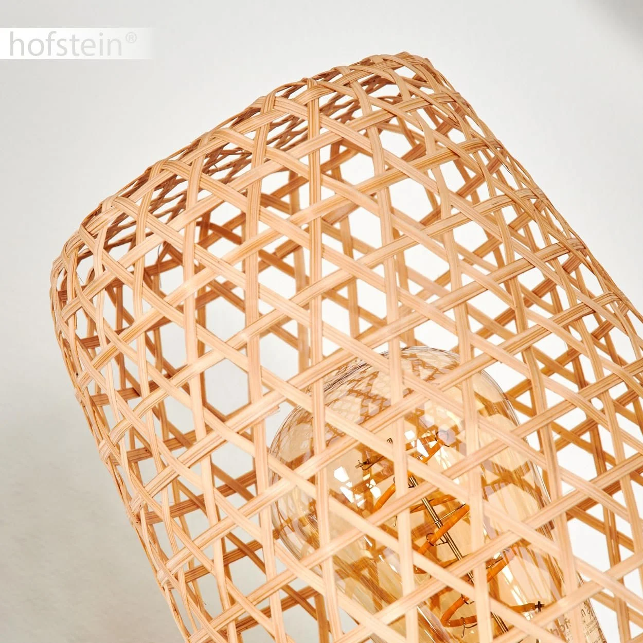 Настільна лампа Bauro Modern Boho Metal/Rattan 1 x E27 Чорний/Натуральний, фото №4