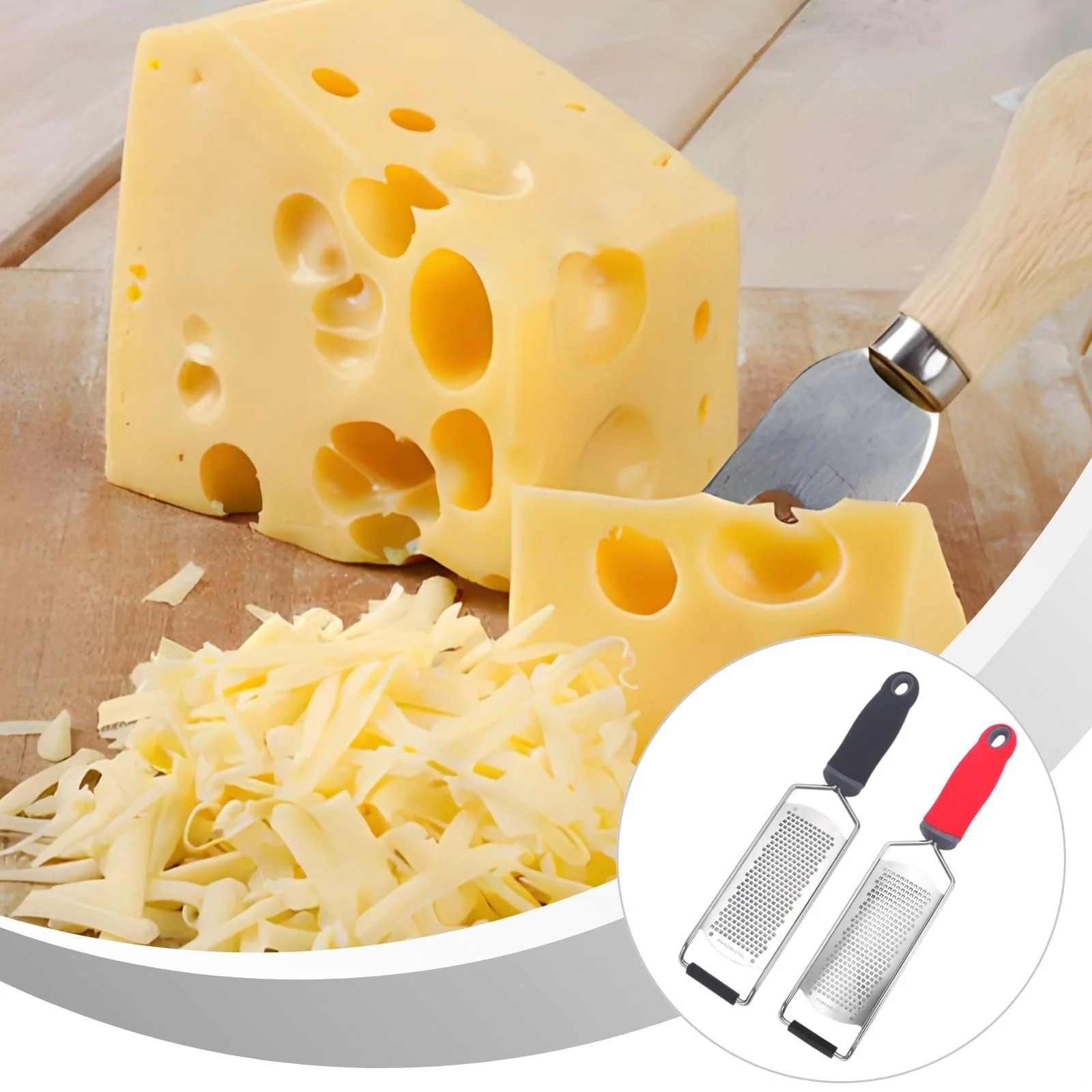Кухонна терка з нержавіючої сталі (2 шт.) для твердого сиру, цитрусових, часнику 31 см, фото №4 Кухонна терка з нержавіючої сталі (2 шт.) для твердого сиру, цитрусових, часнику 31 см, фото №4