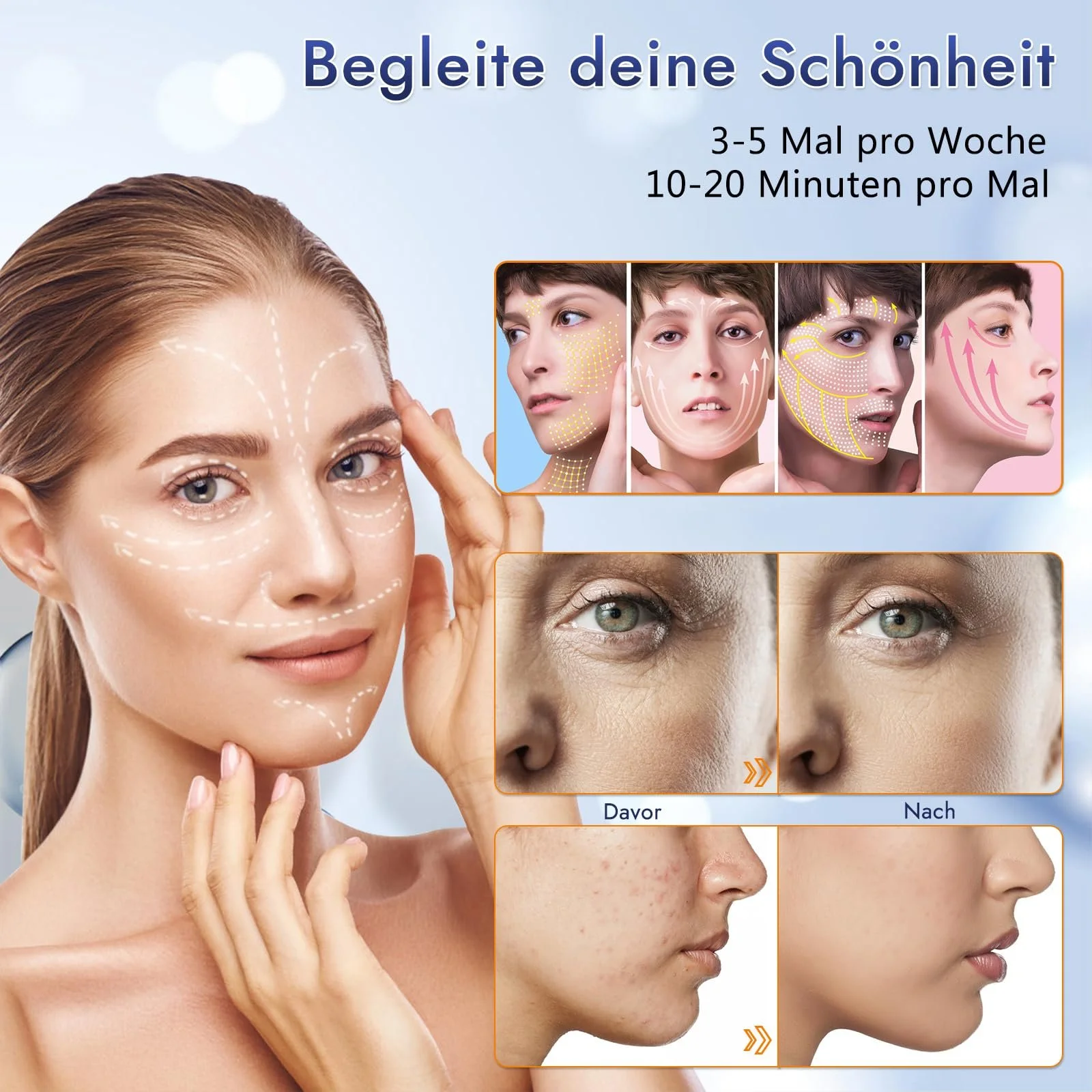 Маска Світлодіодна для обличчя 7-колірна з 270 світлодіодами White, фото №5