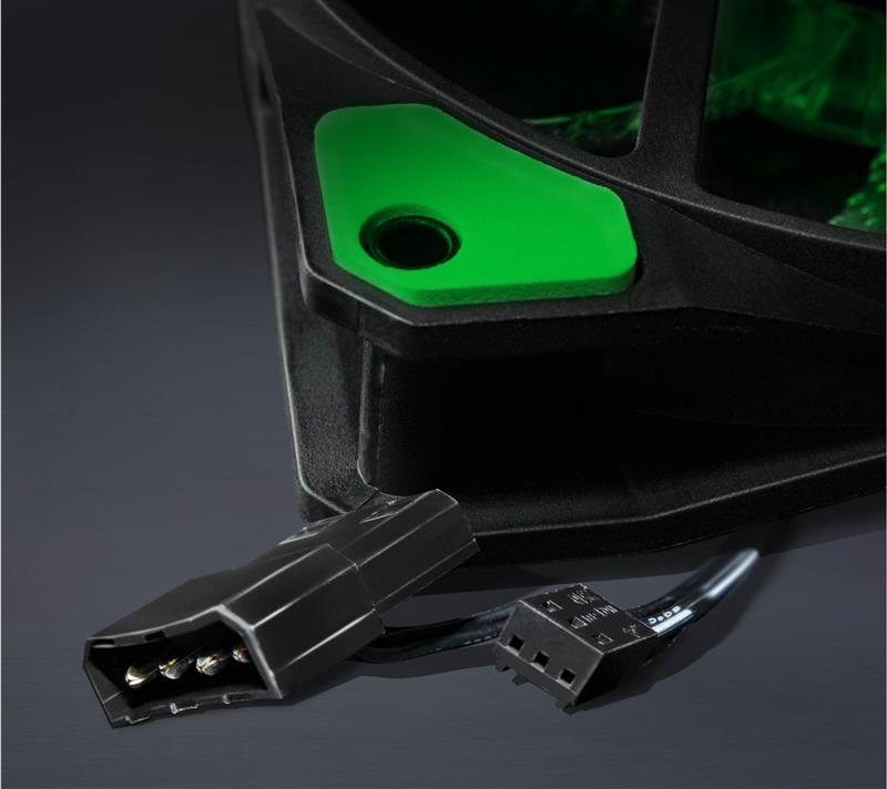 Вентилятор Frime Iris LED Fan 15LED Green (FLF-HB120G15); 120х120х25мм 3-пін+4-пін, фото №3