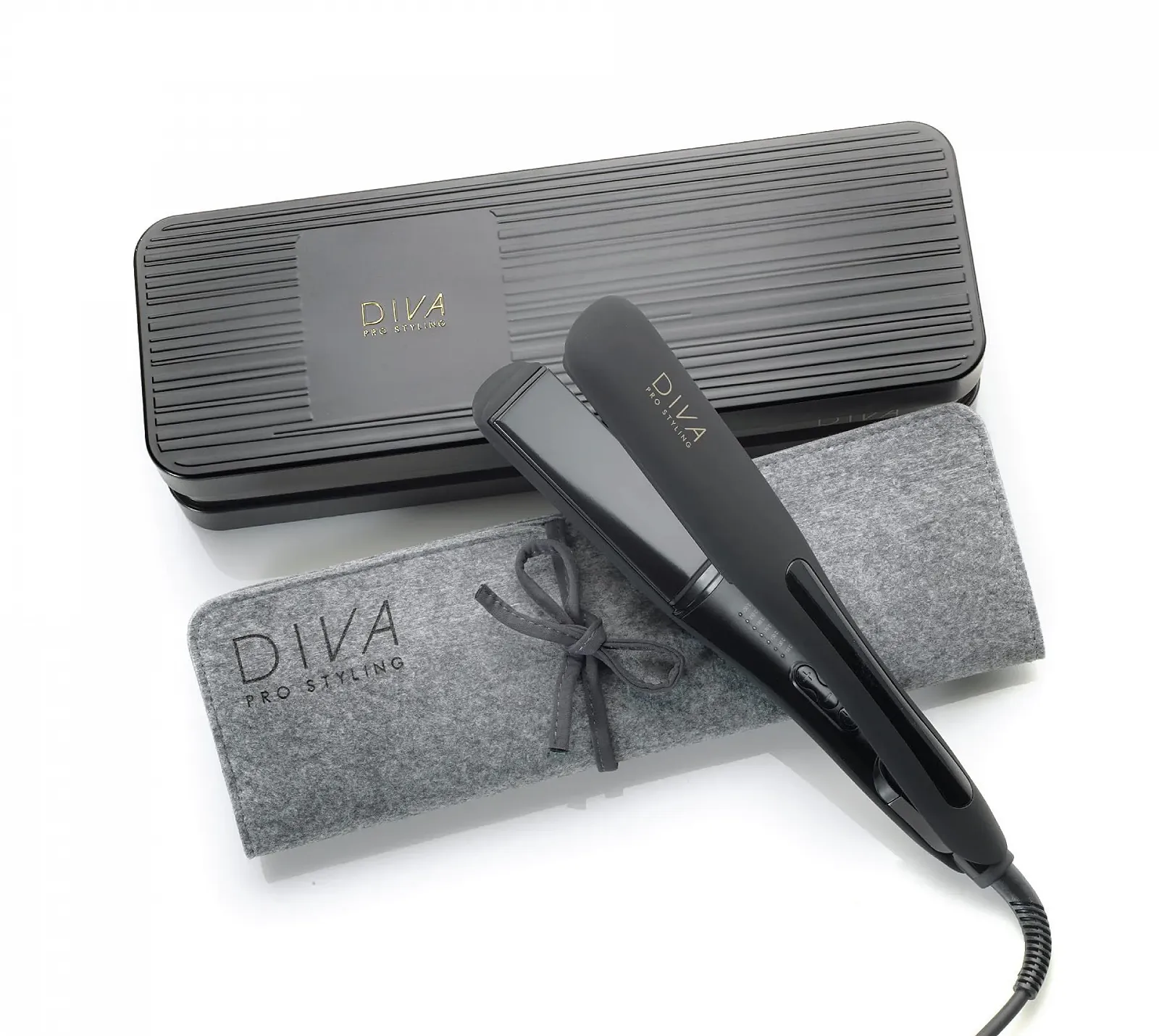 Выпрямитель для волос Diva Pro Styling Wide Digital Styler Экстраширокие керамические пластины Кабель 3 м Черный, фото №1 Выпрямитель для волос Diva Pro Styling Wide Digital Styler Экстраширокие керамические пластины Кабель 3 м Черный, фото №1