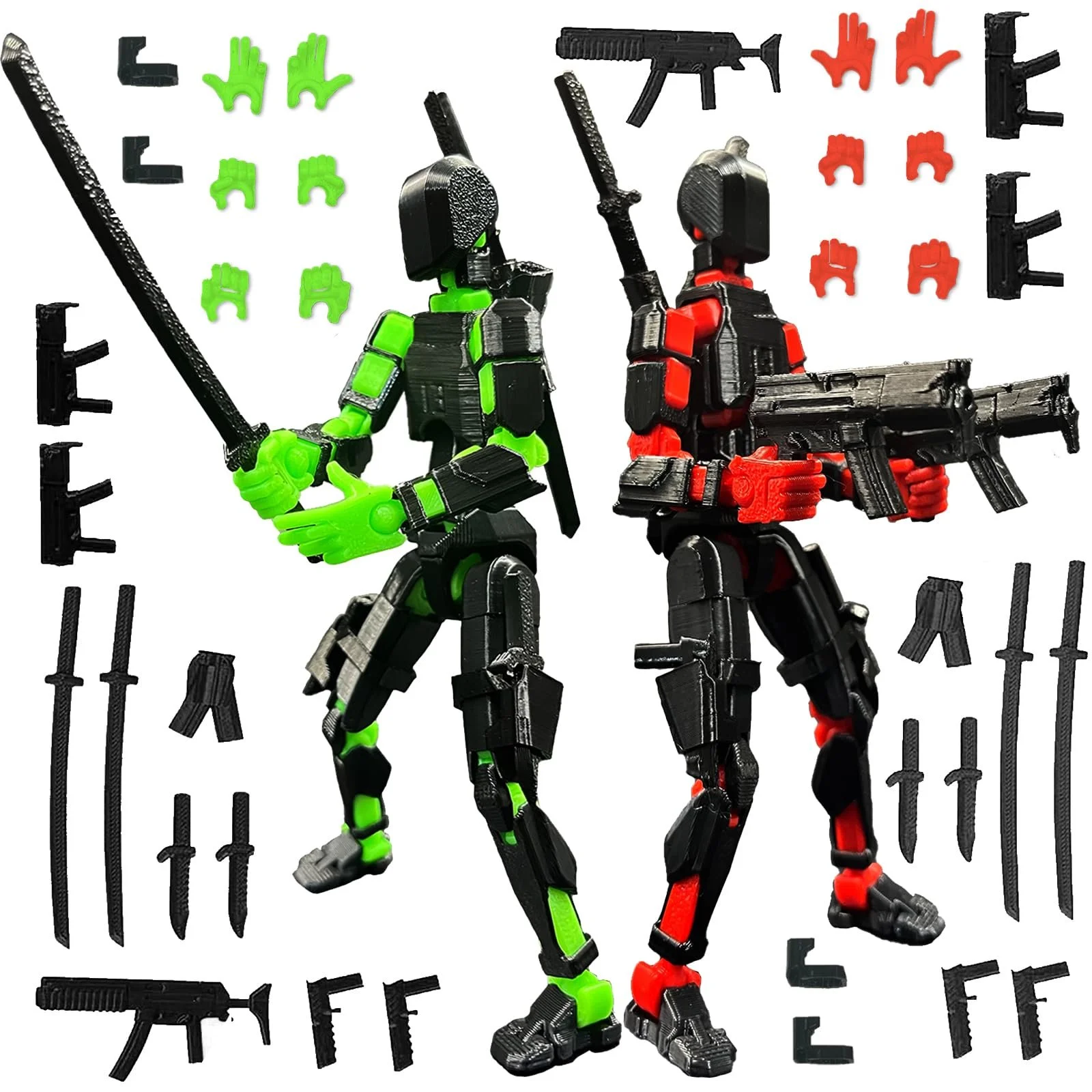 Фигурка T13 Titan 13 3D Printed Multi-Joints Black, Red, Green, фото №1