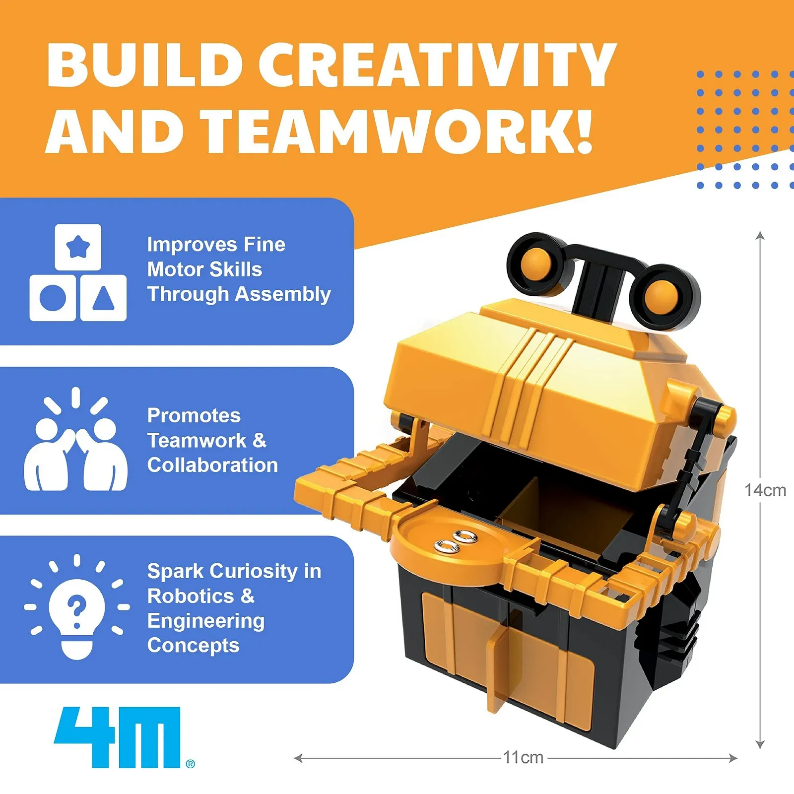 Скарбничка 4M Kids Robotix 403422 робот механічна, фото №9