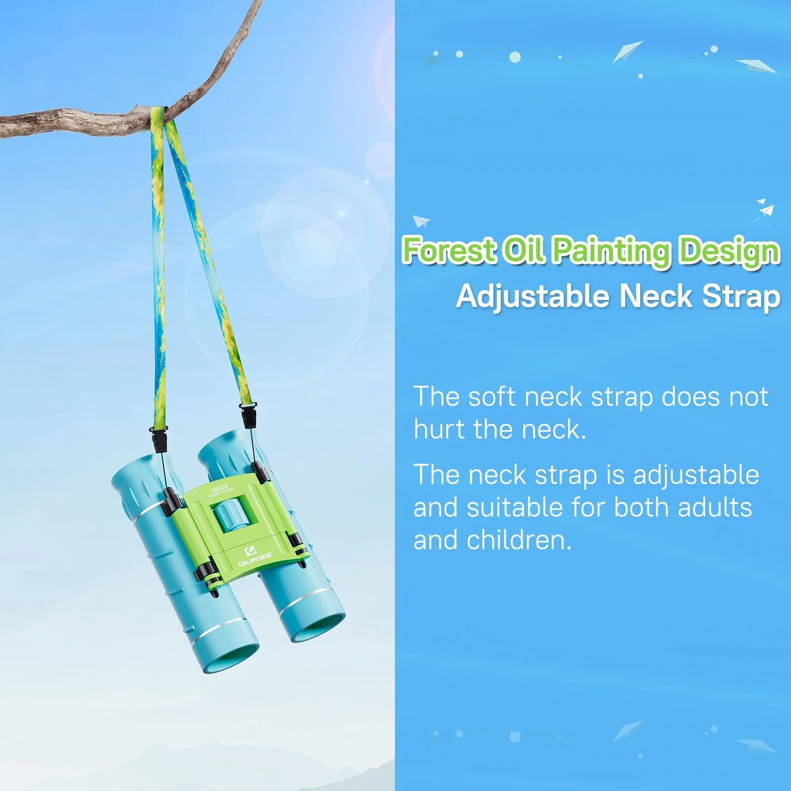 Бінокль QUNSE Mini 10 x 25 Blue Green, фото №2