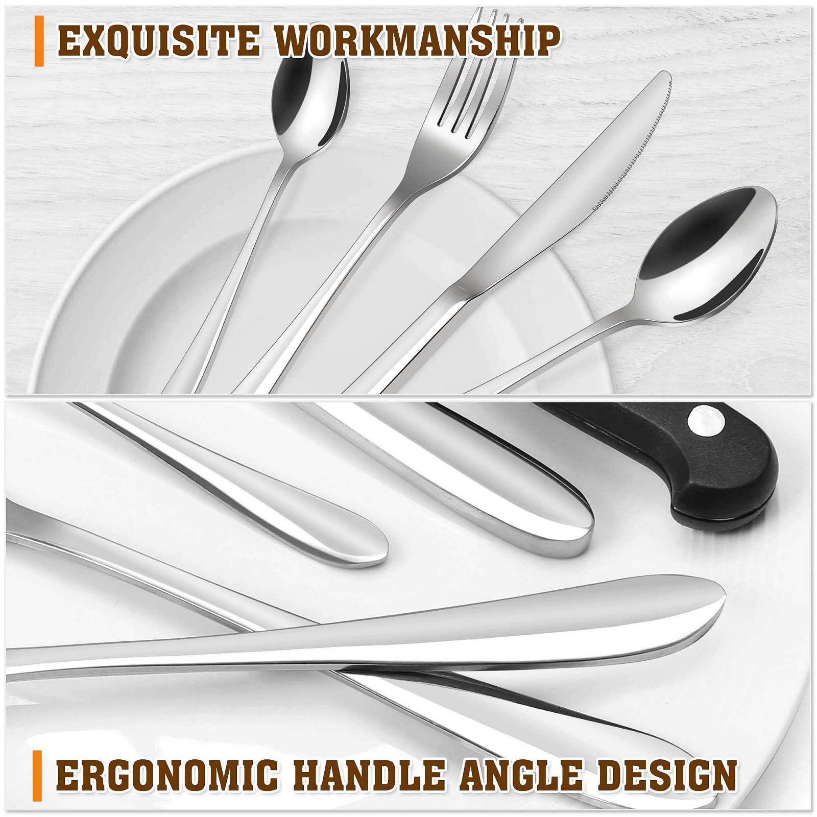 Набор столовых приборов Tieplis, 32 предмета: ножи, вилки, ложки из нержавеющей стали на 8 персон, с зеркальной полировкой, фото №6 Набор столовых приборов Tieplis, 32 предмета: ножи, вилки, ложки из нержавеющей стали на 8 персон, с зеркальной полировкой, фото №6