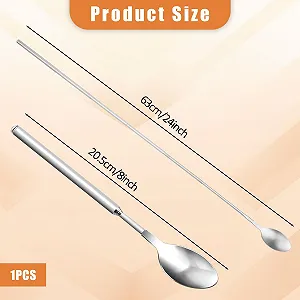 Ложка телескопическая Long 63 см Нержавеющая сталь для кофе, латте, для ежедневной готовки, пикника, телескопическая ложка для смешивания для кухни для барбекю synthetic.ua - Фото 1