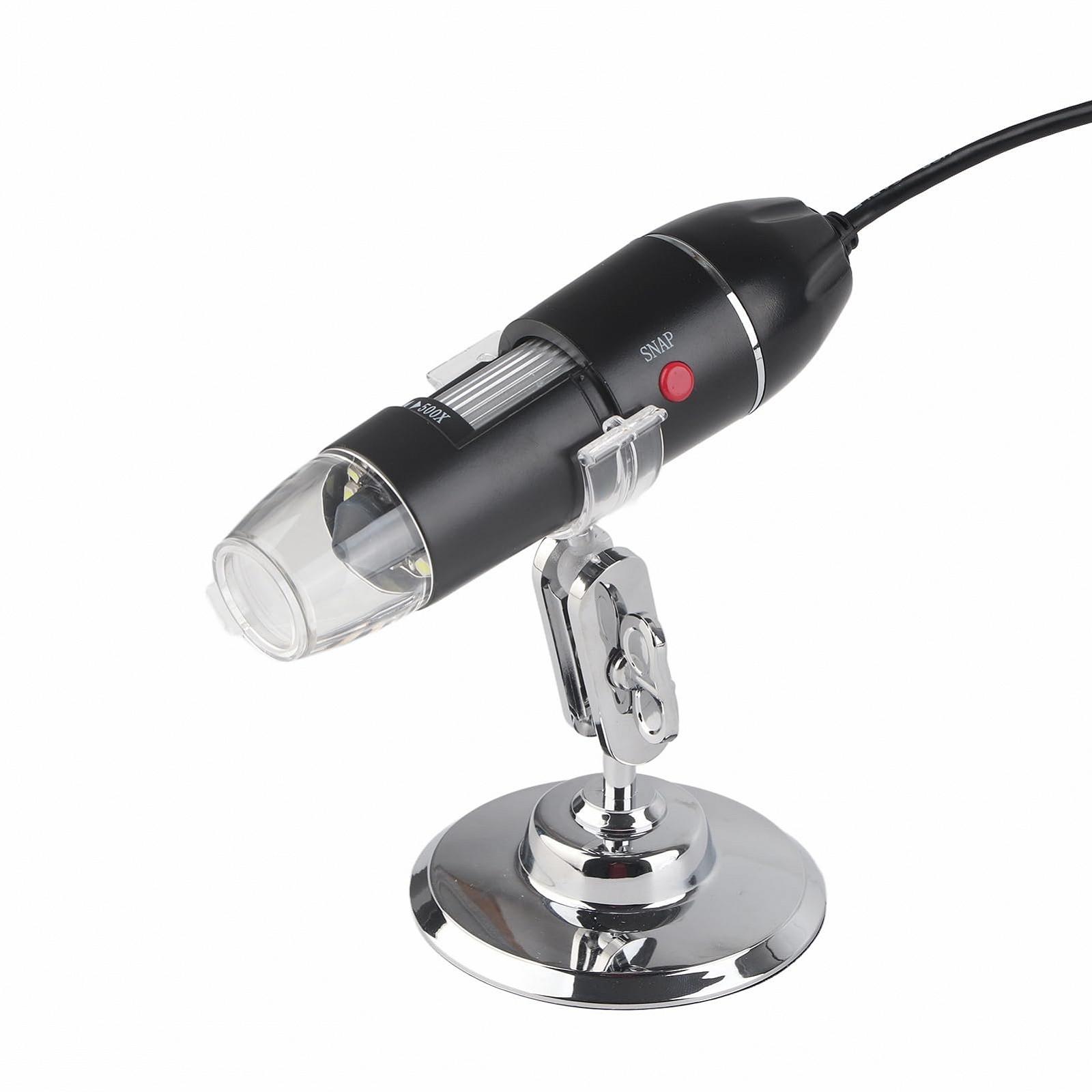 Микроскоп LED регулируемый 300 000 пикселей, увеличение от 50x до 500x, 0.3MP USB, с держателем, фото №5