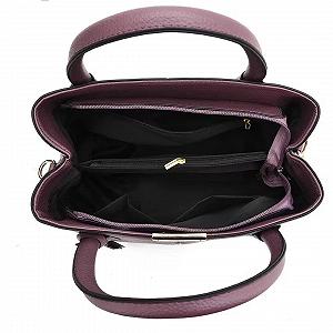 Сумка жіноча FiveloveTwo Classy Satchel Tote Handle Bag Shoulder Bag, темно-фіолетова synthetic.ua - Фото 1