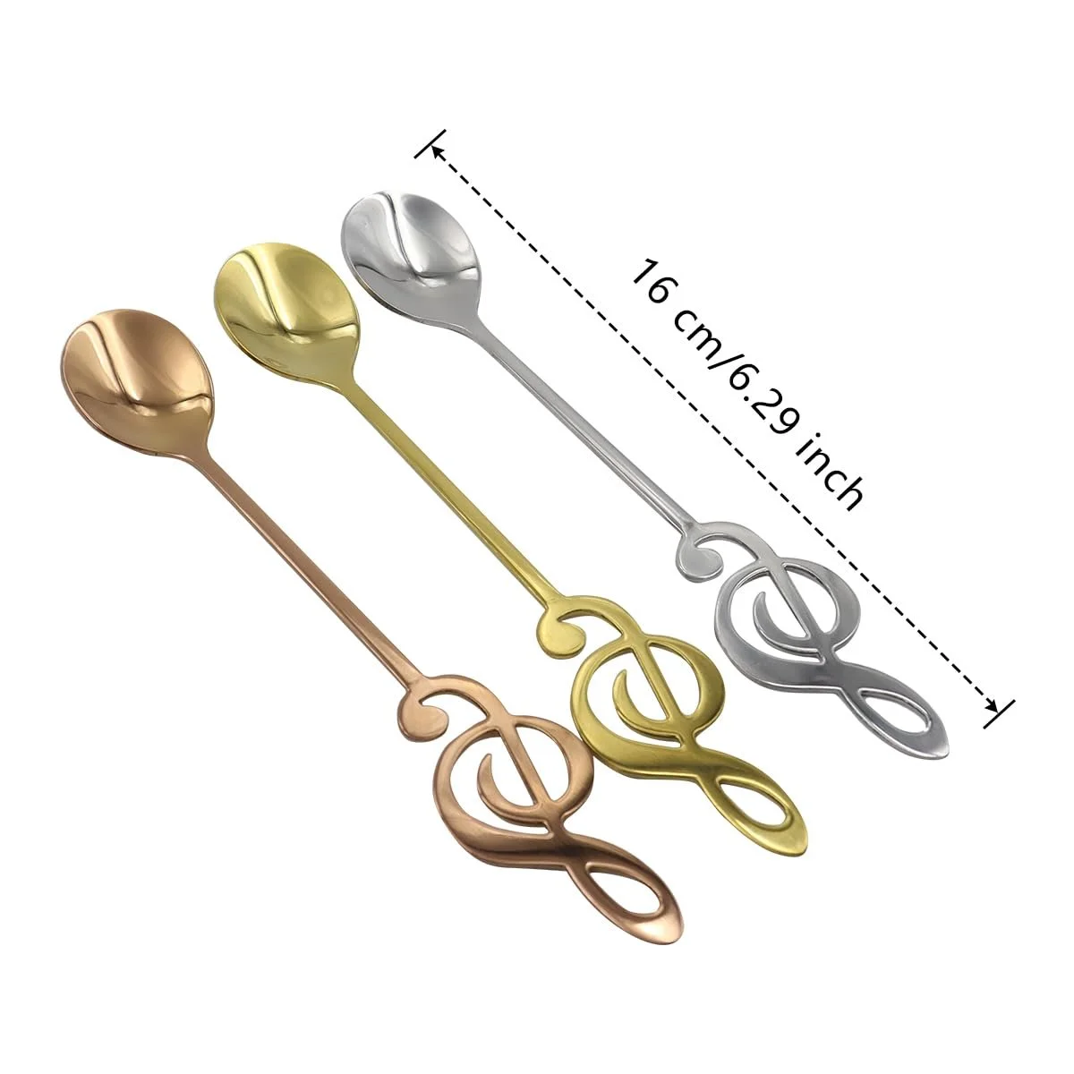 Набір з 6 кавових ложок з нержавіючої сталі, десертна, фото №7