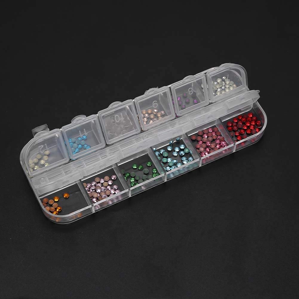 Стразы для ногтей 12 цветов для маникюра, кристаллы для ногтей для салона, фото №6