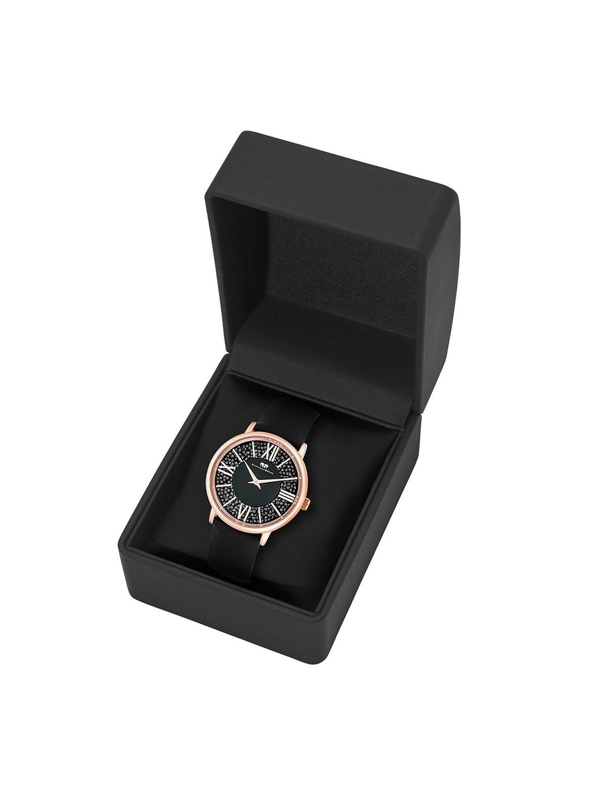 Жіночий годинник Rhodenwald & Söhne, аналоговий, кварцовий, Japan, 10010335, чорний шкіряний ремінець, прикрашений кристалами, золотий, фото №9 Жіночий годинник Rhodenwald & Söhne, аналоговий, кварцовий, Japan, 10010335, чорний шкіряний ремінець, прикрашений кристалами, золотий, фото №9