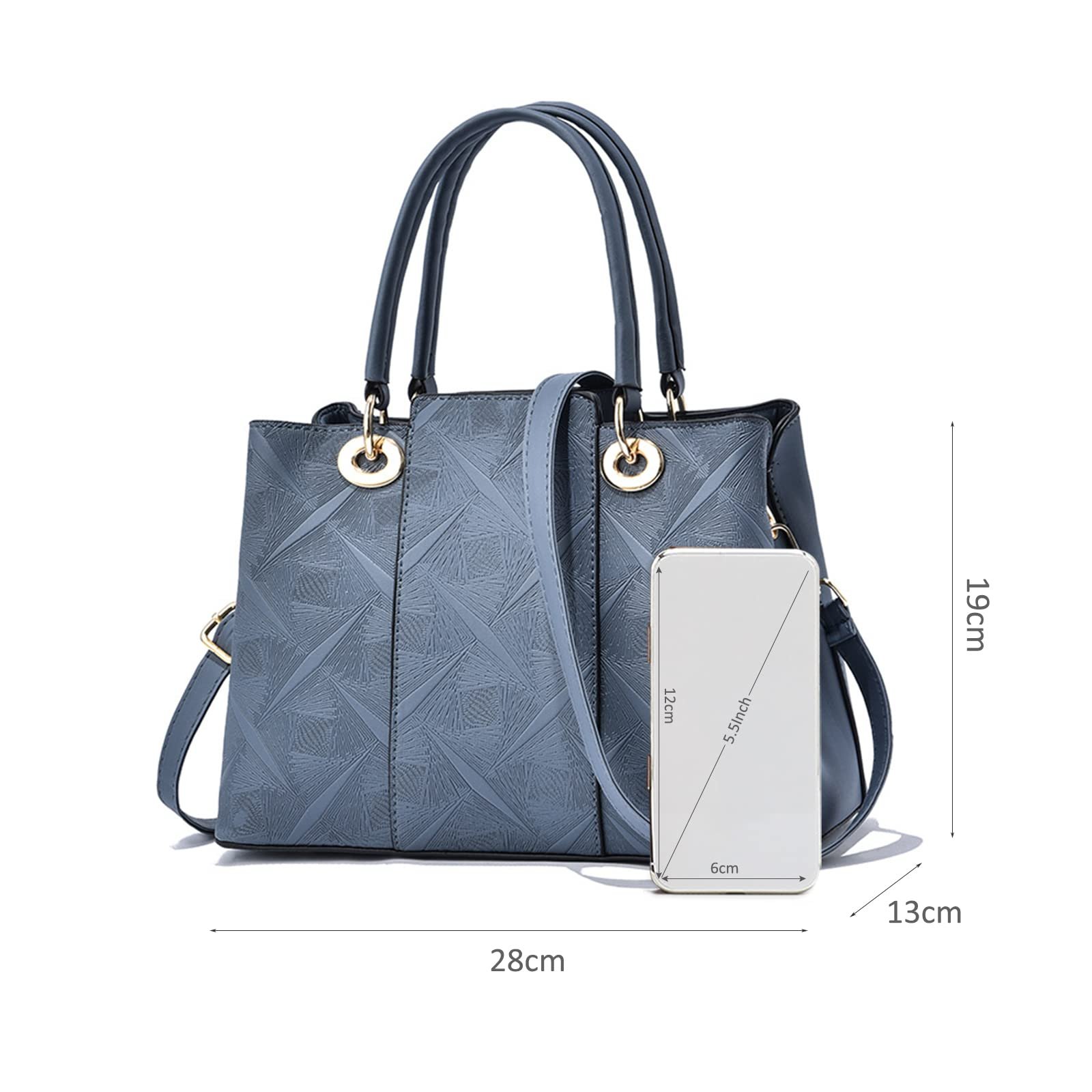 Сумка с верхней ручкой NICOLE & DORIS, из искусственной кожи, темно-синяя, фото №6