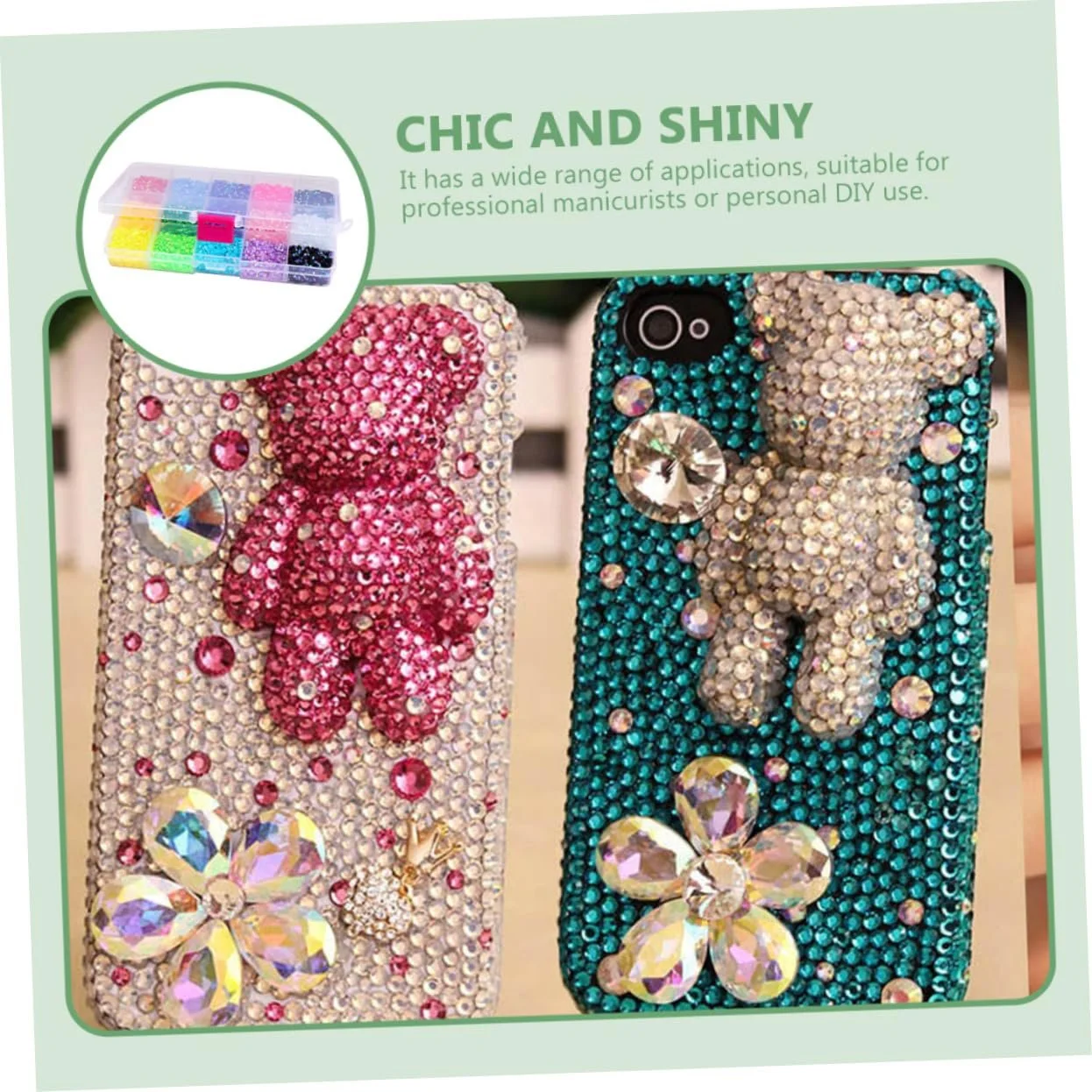 Украшения для ногтей (1 коробка) Стразы Подвески для ногтей Аксессуары для дизайна ногтей Плоские бриллианты Смола, фото №7