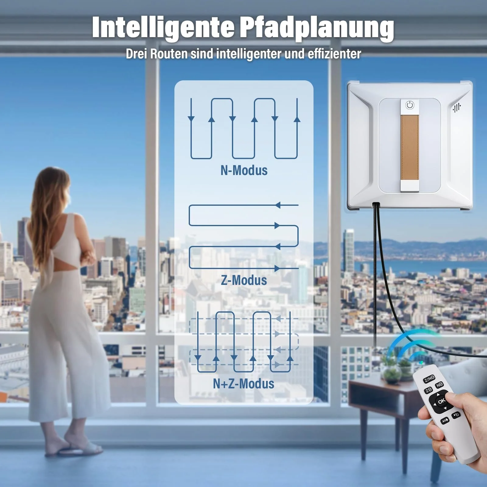 Робот для миття вікон Ehomfory з дистанційним керуванням, 6000 PA, автоматичне розпилення води з баком 100 мл, фото №3 Робот для миття вікон Ehomfory з дистанційним керуванням, 6000 PA, автоматичне розпилення води з баком 100 мл, фото №3