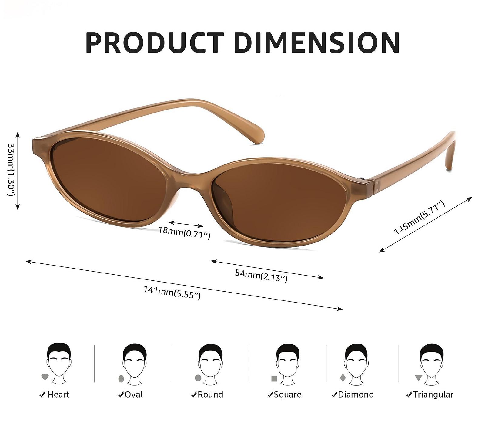 Сонцезахисні окуляри Овальні FEISEDY B0257 Вінтажні Котяче око Маленькі Вузькі Ретро з UV400 захистом, фото №5