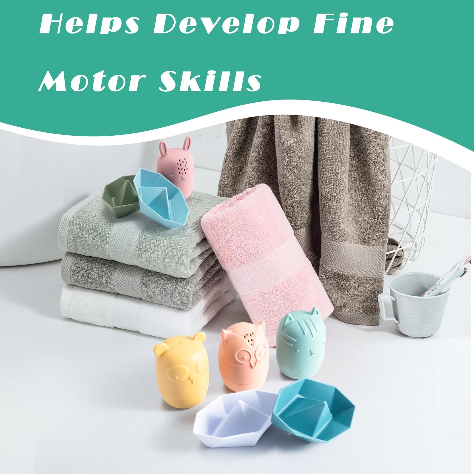 Іграшка для ванни Fikiro Милі тваринки, що бризкаються Силіконова, фото №5