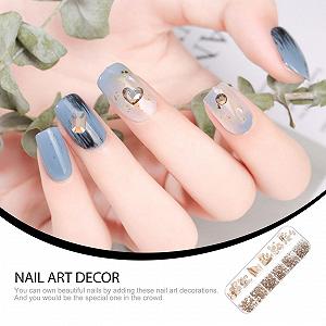 Стразы Healvian для маникюра, цвет шампань, украшения для дизайна ногтей своими руками, подходят для искусственных и натуральных ногтей, просты в использовании для профессионалов synthetic.ua - Фото 1