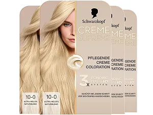 Фарба для волосся Schwarzkopf Creme Supreme Coloration 10-0 Ультра світлий натуральний блонд, перманентна - Фото 1