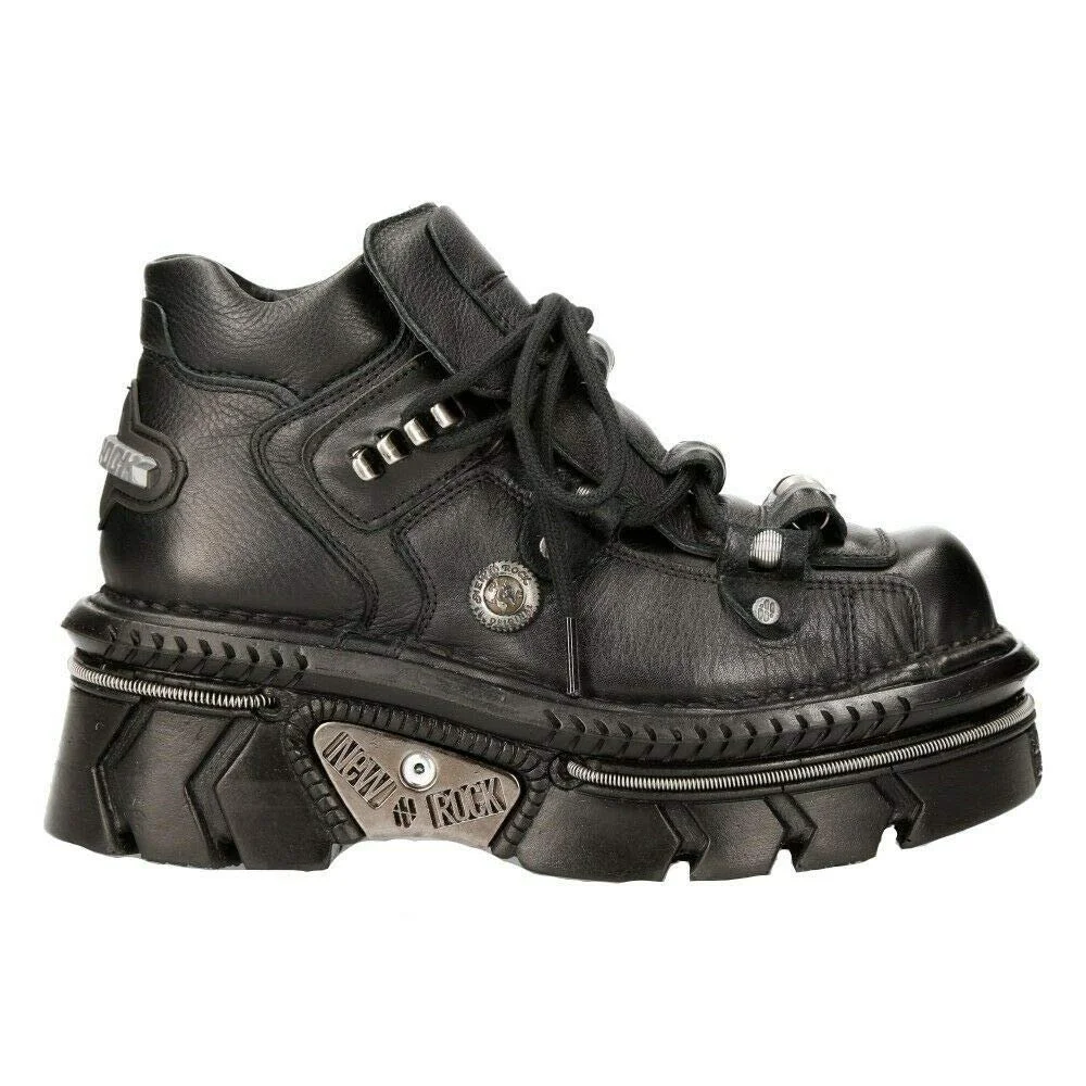 Черевики New Rock Gothic Punk M-215-S6 Unisex, платформа, металік, чорні, фото №4
