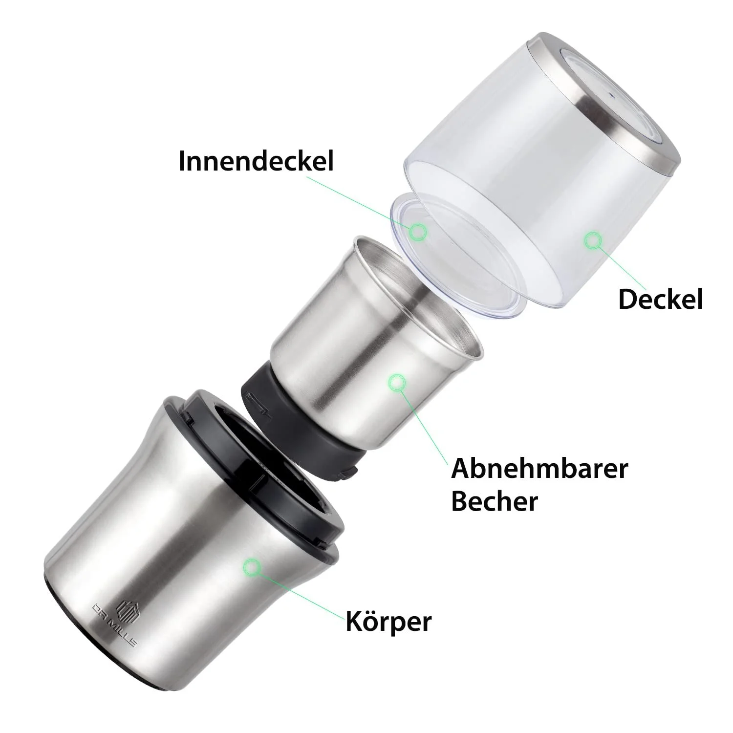 Электрическая кофемолка DR MILLS DM-7412M 70 г, фото №8