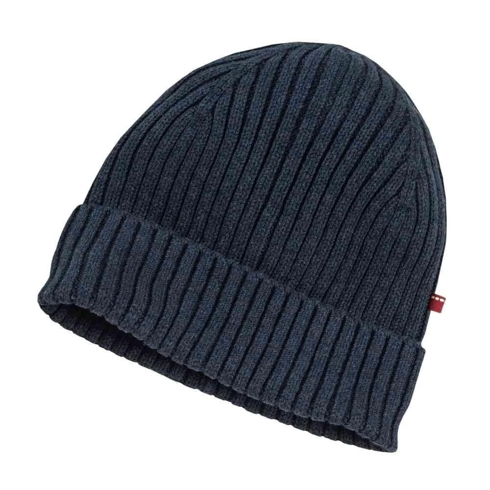 Шапка в'язана People Wear Organic Темно-синій меланж, фото №1