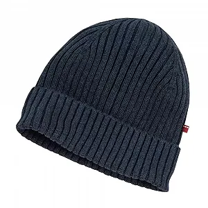 Шапка в'язана People Wear Organic Темно-синій меланж - Фото 1