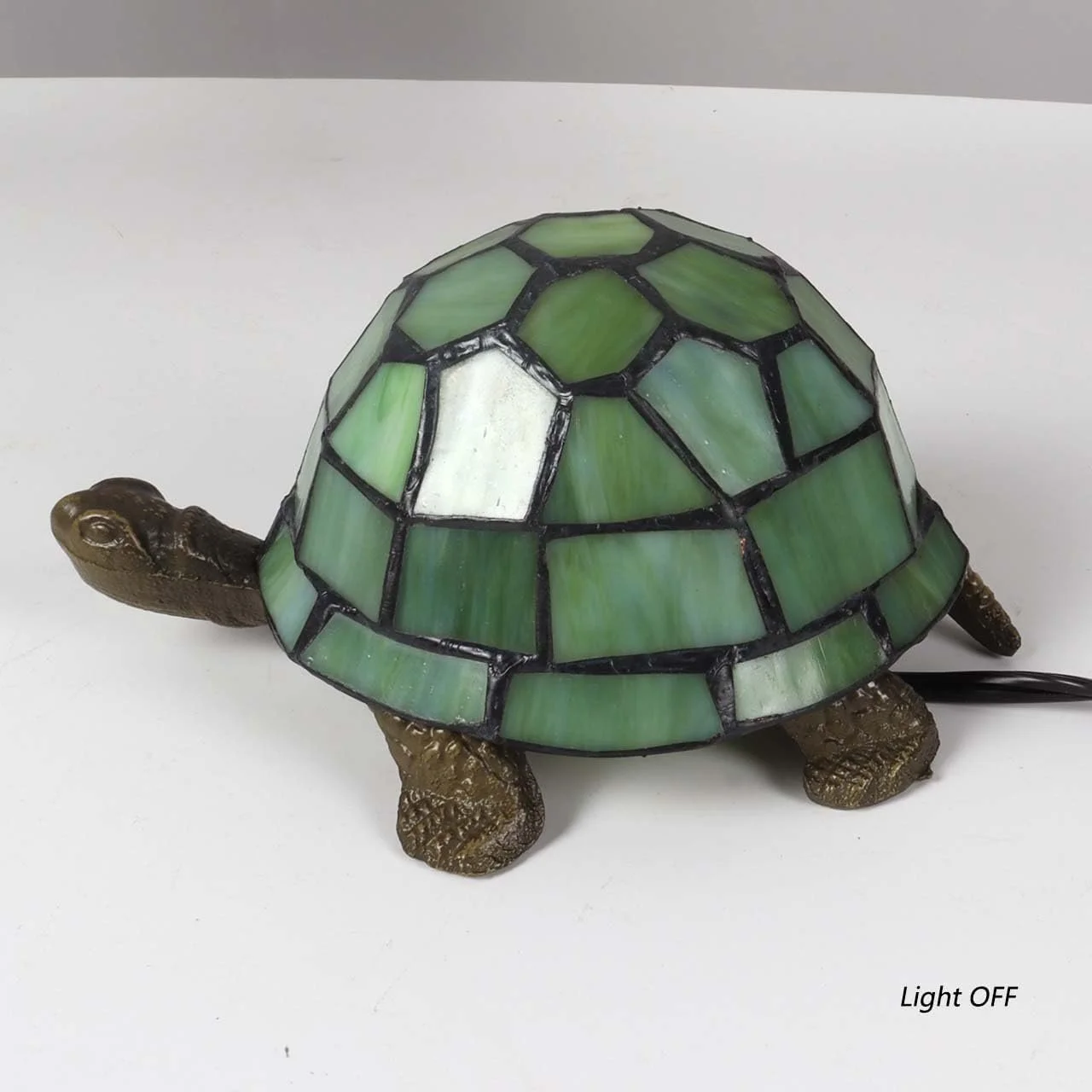 Настільна лампа Bieye L30592 Черепаха стиль Тіффані вітражне скло нічник Teal, фото №2