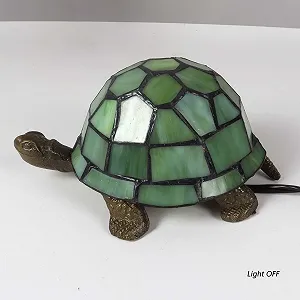 Настільна лампа Bieye L30592 Черепаха стиль Тіффані вітражне скло нічник Teal synthetic.ua - Фото 1