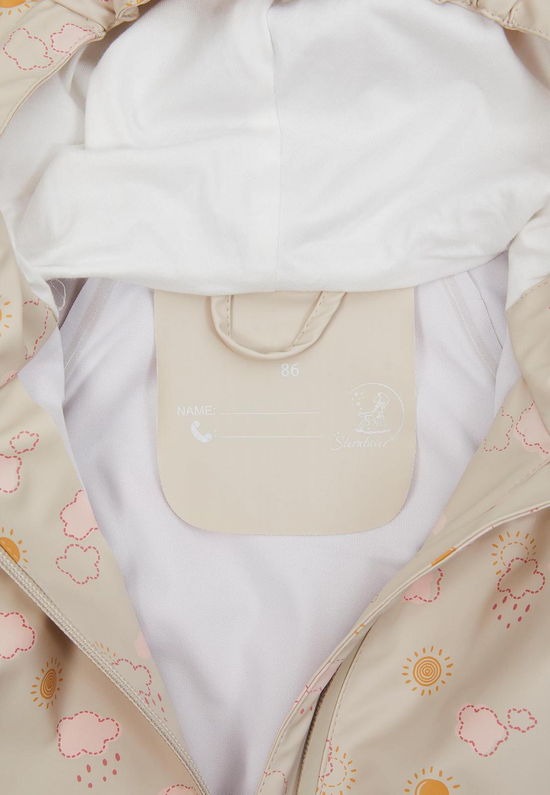 Дождевик Sterntaler Wolken для детей, водонепроницаемый, для девочек, со сварными швами, капюшоном и светоотражающими деталями, фото №5