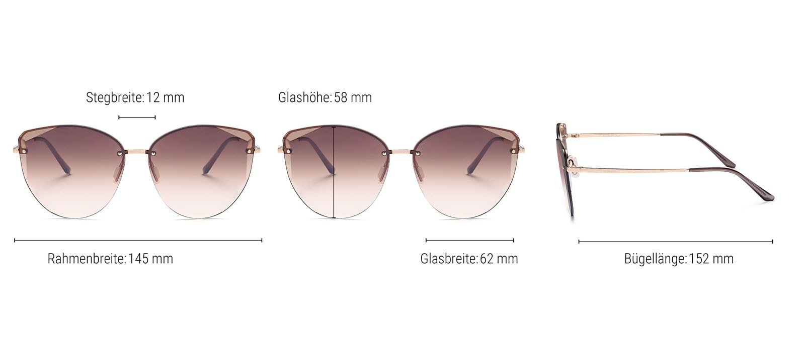 Сонцезахисні окуляри Cateye styleBREAKER 09020123 Без оправи з діамантовим огранюванням з тонованими лінзами Металева дужка, фото №8