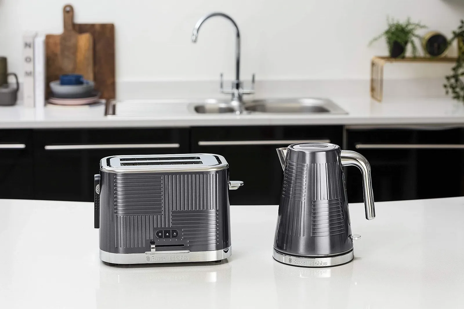 Тостер Russell Hobbs Geo нержавіюча сталь сірий, фото №7