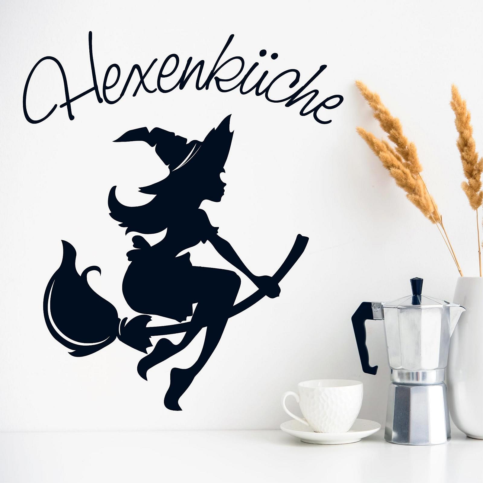 Наклейка на стіну Loft Кухня відьми Відьма на мітлі з написом 30 кольорів 3 розміри, фото №1 Наклейка на стіну Loft Кухня відьми Відьма на мітлі з написом 30 кольорів 3 розміри, фото №1