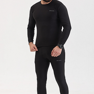 Термобілизна чоловіча Columbia omni-heat чорний комлпект зимовий з технологією збереження тепла Коламбія омні хіт - Фото 1