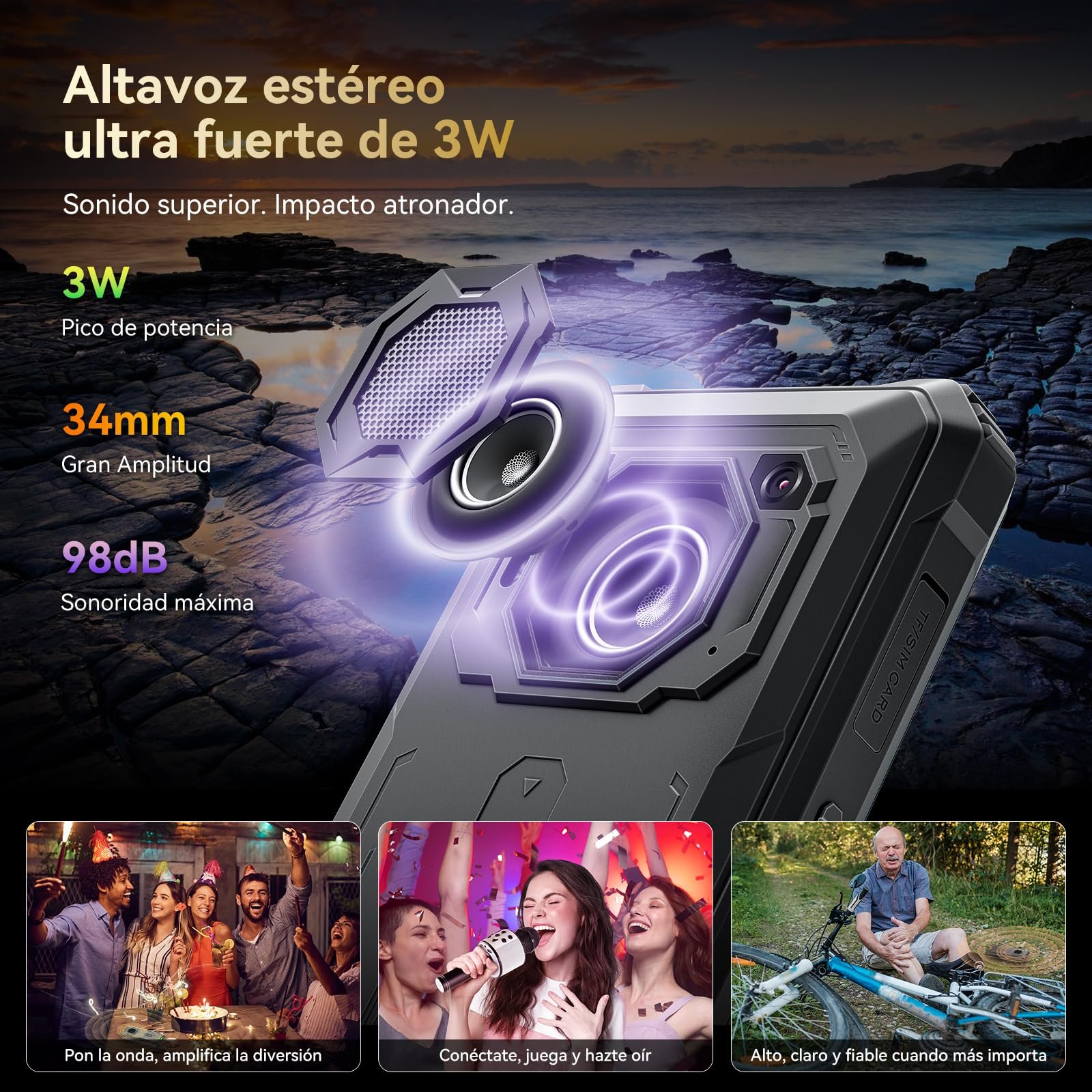 Защищенный мобильный телефон Blackview BV6200 Plus 11000 мАч 24 ГБ + 128 ГБ / 2 ТБ Android 15 Динамик 98 дБ 6,56 дюйма 90 Гц IP69K 16 Мп / Dual 4G / OTG / GPS / NFC, фото №6