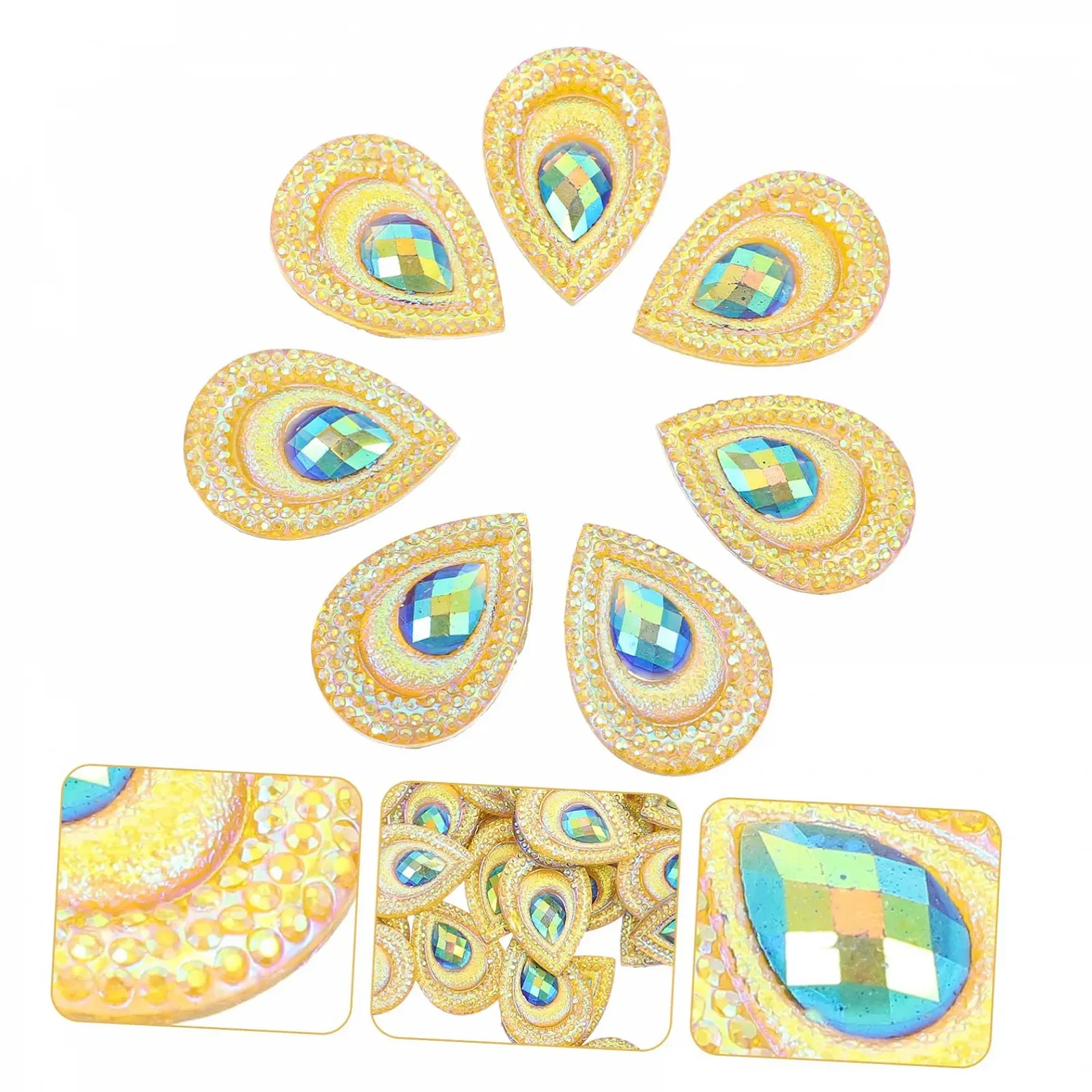 Стрази Крапля Lurrose. Золоті, фото №6