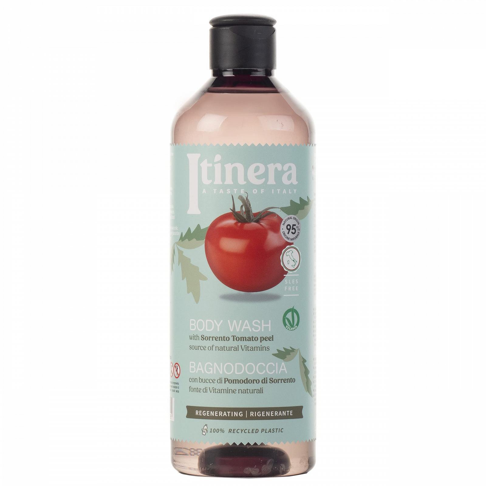 Регенеруючий гель для душу ITINERA Sorrento Tomato 95% натуральних інгредієнтів 370 мл набір з 4 шт., фото №5