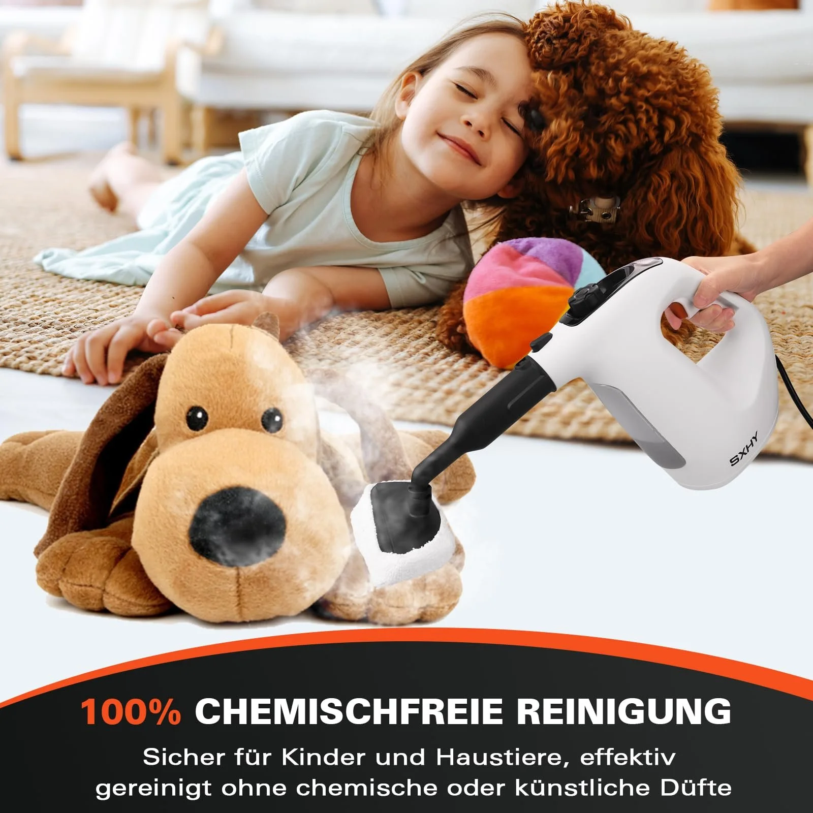 Ручний пароочисник SXHY Portable, багатоцільовий, прозорий резервуар для води, набір аксесуарів з 11 предметів для дивана, душу, оббивки, фото №4