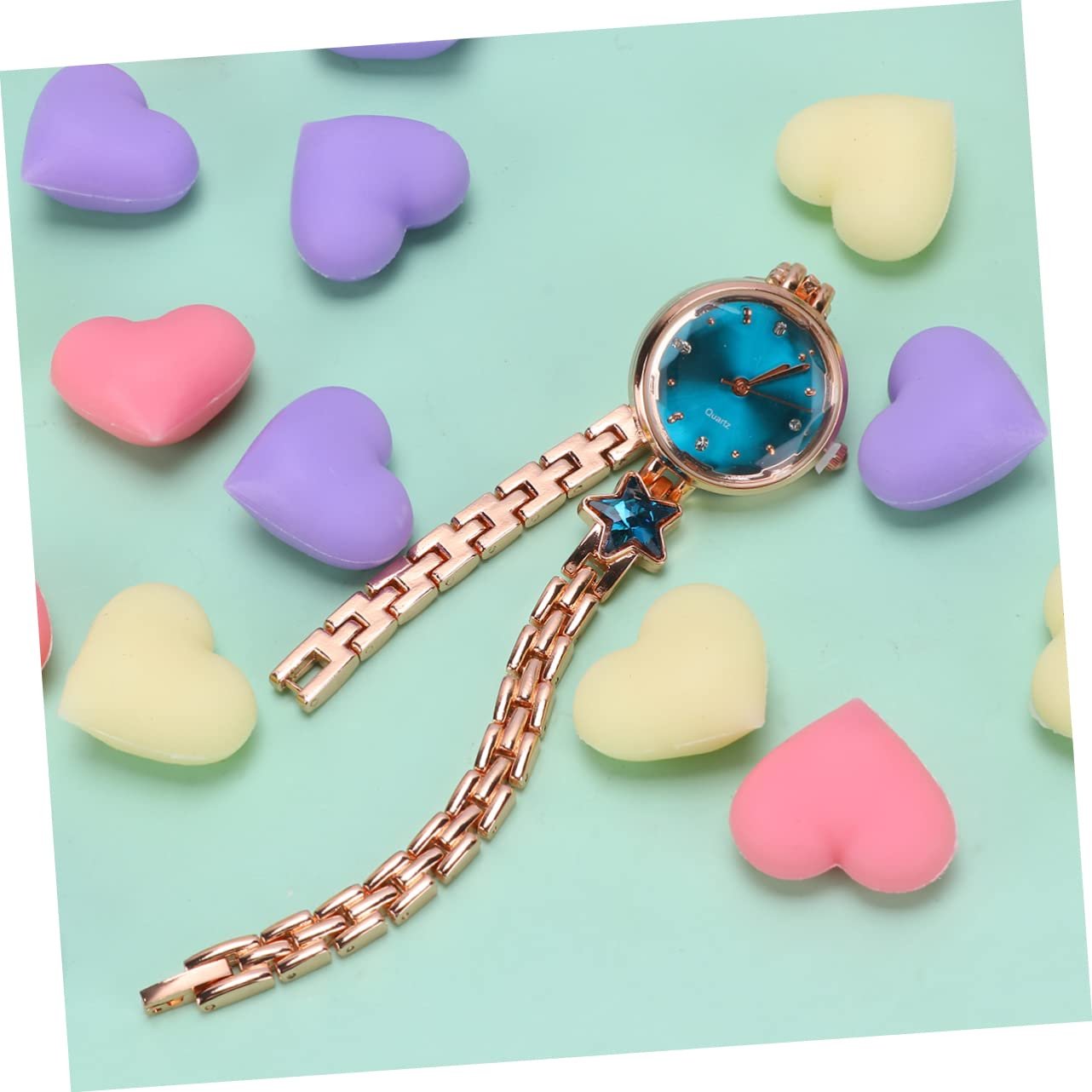 Женские наручные часы OATIPHO Браслет из розового золота Регулируемый браслет Синий, фото №6