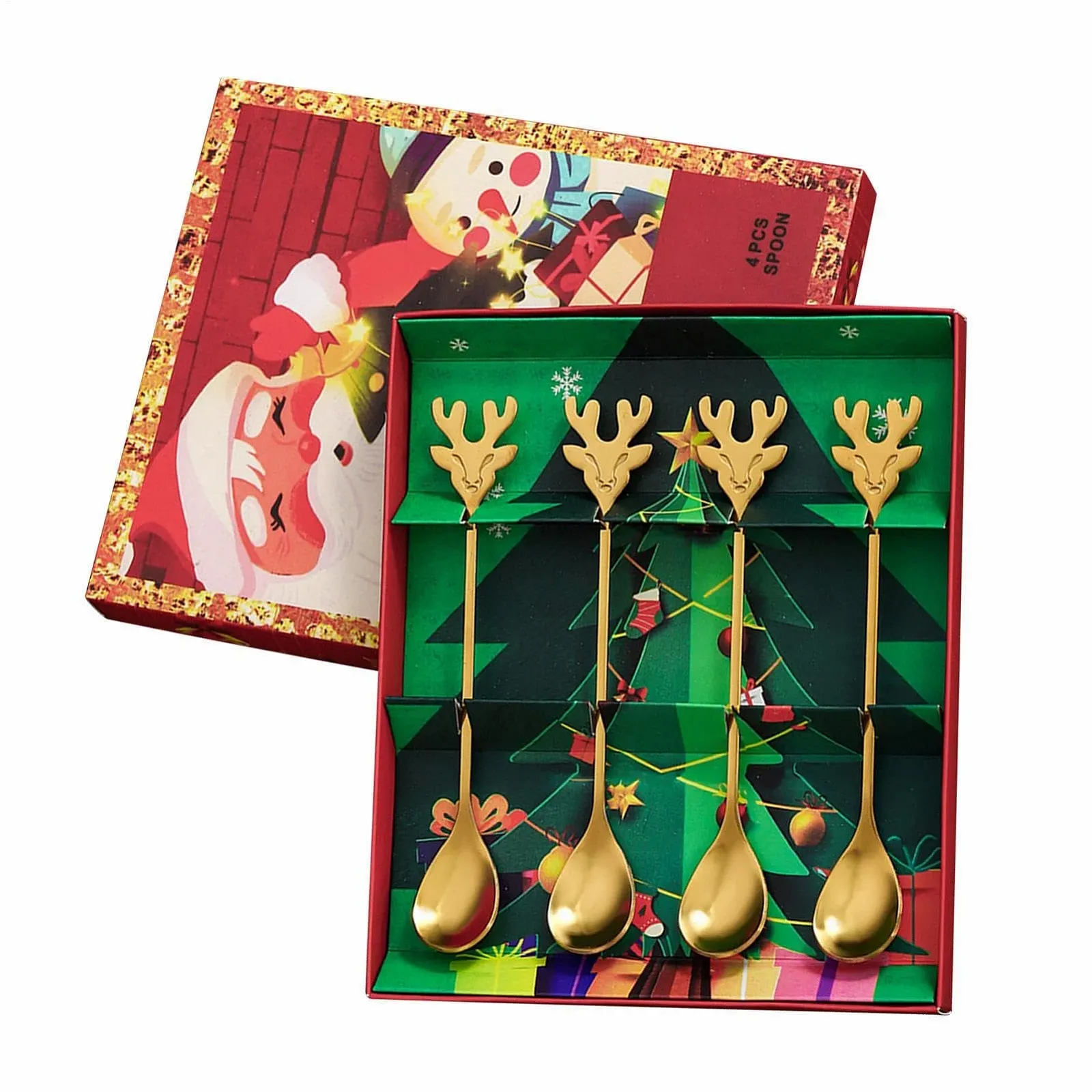 Ложка чайна Kleine Teelöffel, 4 шт. Новорічна з нержавіючої сталі, фото №1 Ложка чайна Kleine Teelöffel, 4 шт. Новорічна з нержавіючої сталі, фото №1