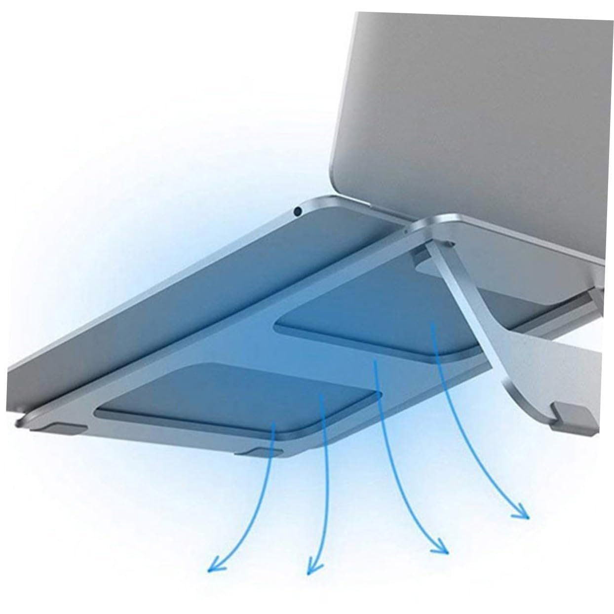 Підставка для ноутбука Алюмінієва складана ергономічна з нековзною силіконовою накладкою Компактна та легка, фото №4