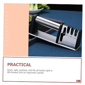 Точилка для ножів та ножиць SOLUSTRE з нековзною ергономічною ручкою компактна настільна synthetic.ua - Фото 1